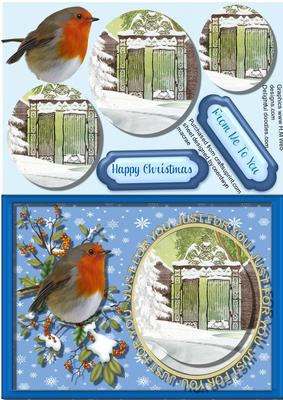 Lovely Pyramid Christmas Robin and Scene