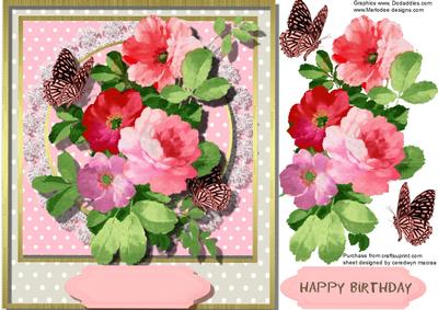 Lovely Flowers on Polka Dots and Lace 