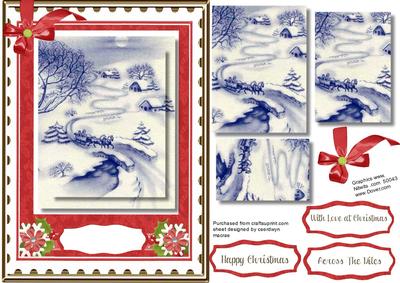Lovely Christmas Scene in Blue 