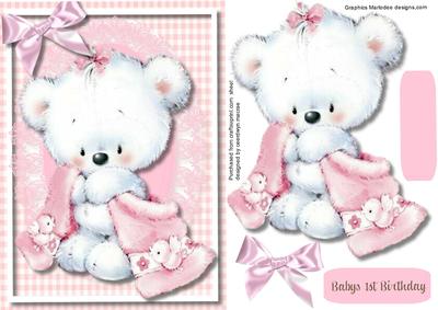 Fluffy Bears 1st Birthday, Girl