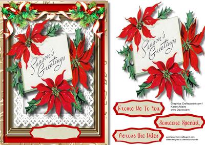 Lovely Season's Greetings with Red Poinsettias