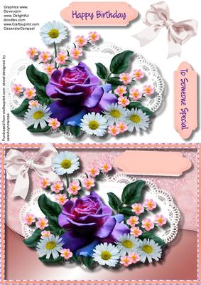 Lovely Flowers on a Stitched Frame 