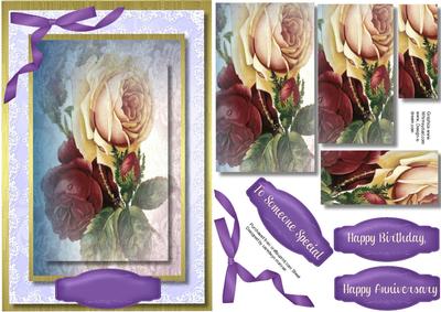 Beautiful Cream and Wine Roses on Lace 