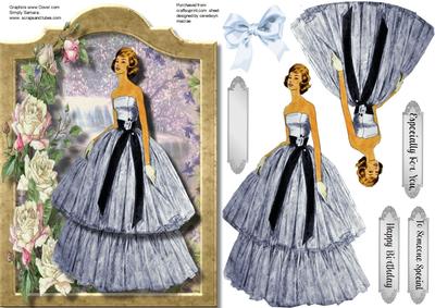 Beautiful Klady at the Waterfall , Shaped Card or Topper