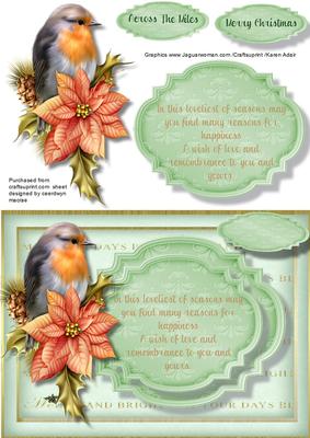 Lovely Robin, Poinsettia and Verse