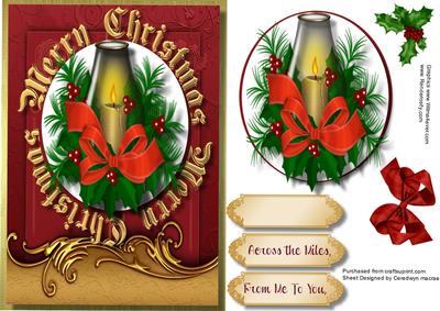 Beautiful Christmas Candle, Red