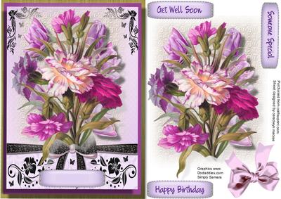 Beautiful Lilac Flowers on Black and Gold