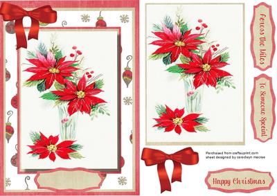 Lovely Poinsettia Topper and Card 