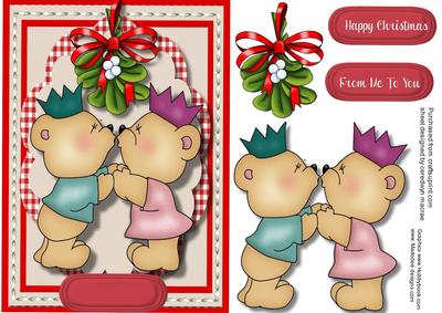Lovely Christmas Kissing Bears 