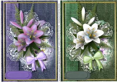 Two Lovely Toppers in Lilac / Green 