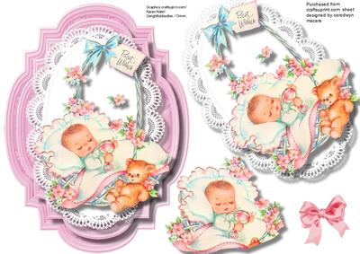 Beautiful Baby Topper on Lace 