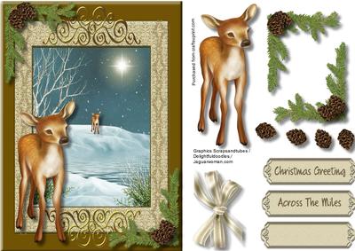 Beautiful Faun in a Winters Scene 