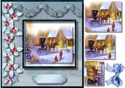 Christmas Scene the Waiting Carrage