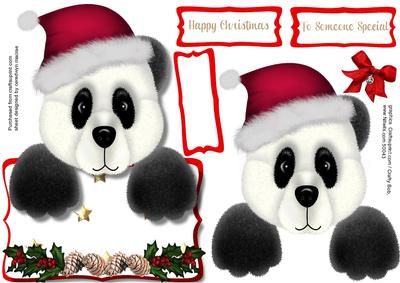 Lovely Over the Edge Christmas Panda