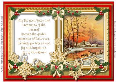 Beautiful Christmas Open Book with Verse, Red