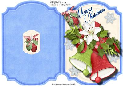 Lovely Bracket , Print, Cut, and Fold Christmas Bells 