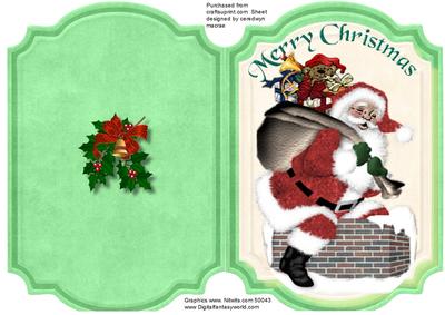 Print,cut , and Fold Santa's on the Roof