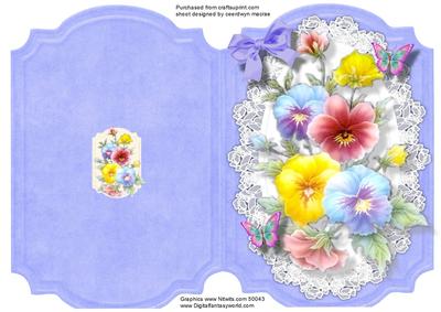 Print, Cut, and Fold Beautiful Pansy's on Lace