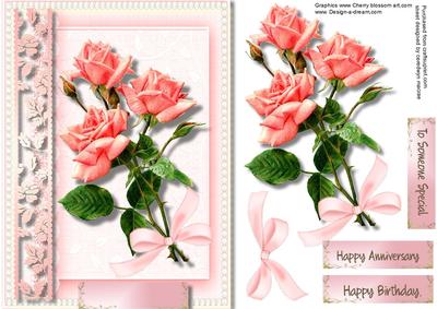 Beautiful Pink Roses in a Pearl Frame 