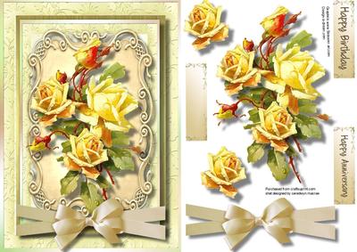 Lovely Golden Roses on Lace