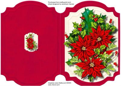 Print, Cut, and Fold Poinsettias and Holly 