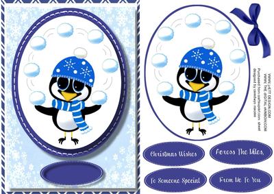 Penquin Playing with the Snowballs