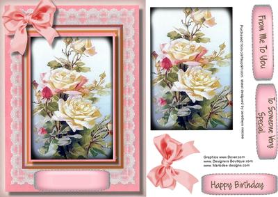 Beautiful Roses on Fine Lace 