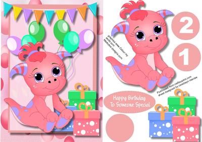 Happy Birthday Little Cutie, Pink