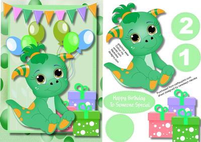Happy Birthday Little Cutie , Green 