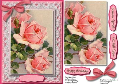 Stunning Peach Roses on Fine Lace 