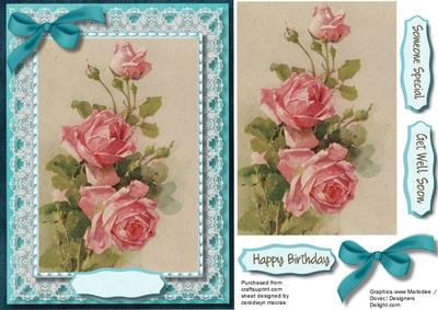Stunning Pink Roses on Fine Lace