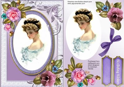 Beautiful Lady with Camelias 