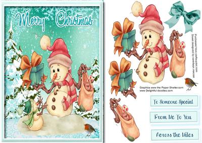 The Merry Snowman with His Presenta