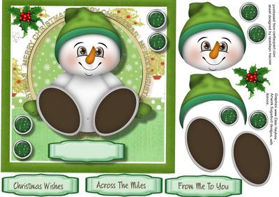 Little Christmas Snowbaby in Green 
