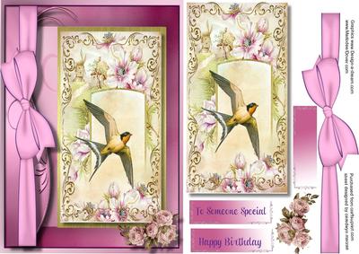Beautiful Vintage Swallow in Flight