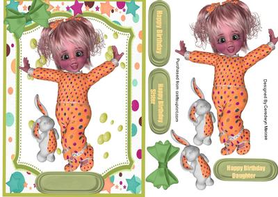 Cute Girl in Her Spotty Orange Pyjamas