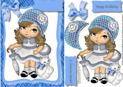 Beautiful Blue Porceline Doll .