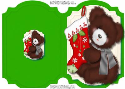 Print, Cut, and Fold Teds Red Sock .