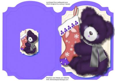 Print, Cut, and Fold, Teds Pink Sock 