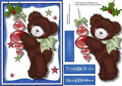 Lovely Brown Fuzzy Bear with the Baubles