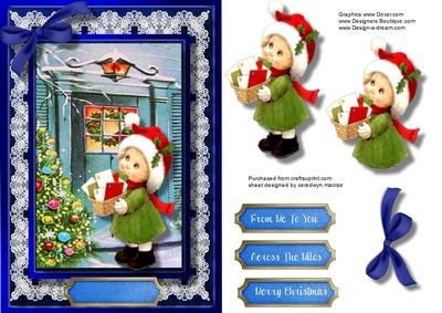 Little Girl Delivering the Christmas Cards 