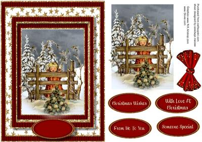 Beautiful Vintage Angel and the Christmas Tree