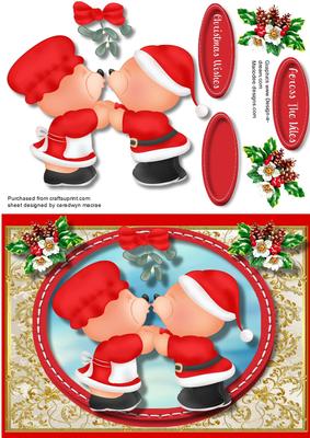 Mr and Mre Clause Under the Mistletoe 