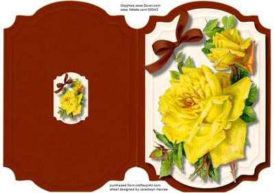Print, Cut, and Fold , Beautiful Yellow Roses