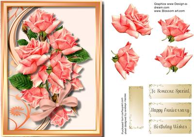 Beautiful Roses in a Swirl Plaque