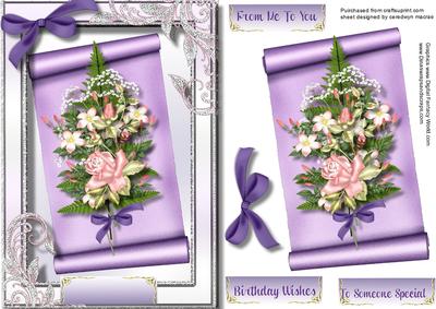 Beautiful Bouquet of Love on a Scroll