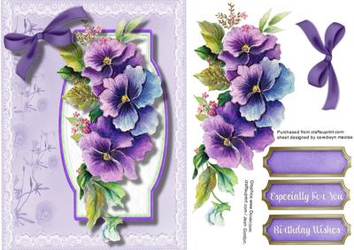 Beautiful Pansy's on a Plaque