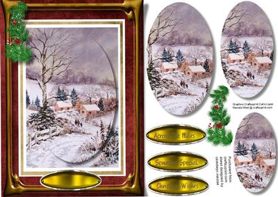 Beautiful Christmas Country Scene 