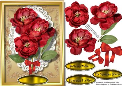 Lovely Red Roses Om Butterfly Lace 
