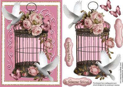 Beautiful Doves and Roses 